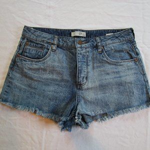 BP Denim Cutoff Shorts with Frayed Hem
